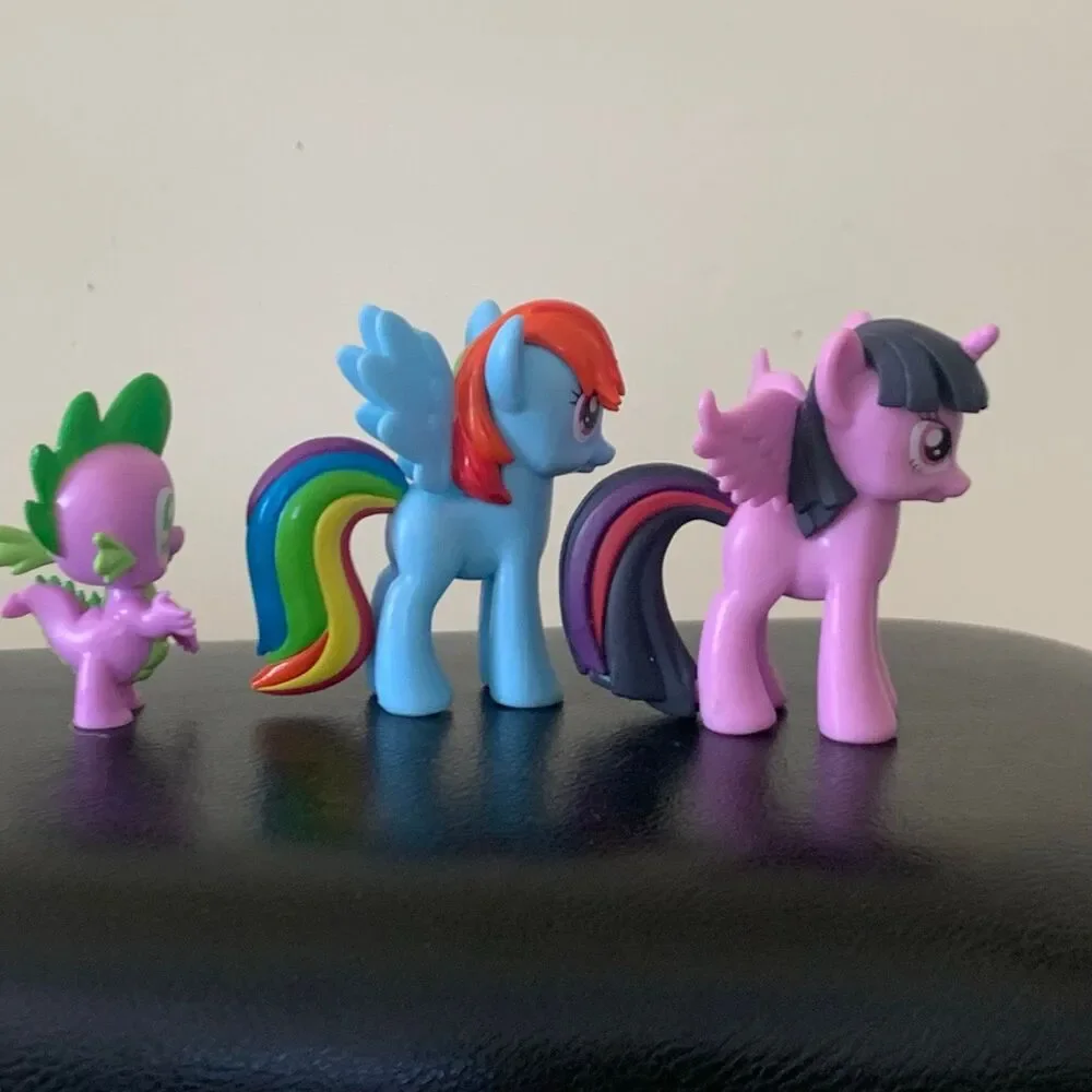 My Little Pony lot of 3 vinyl figurines twilight sparkle rainbow dash spike